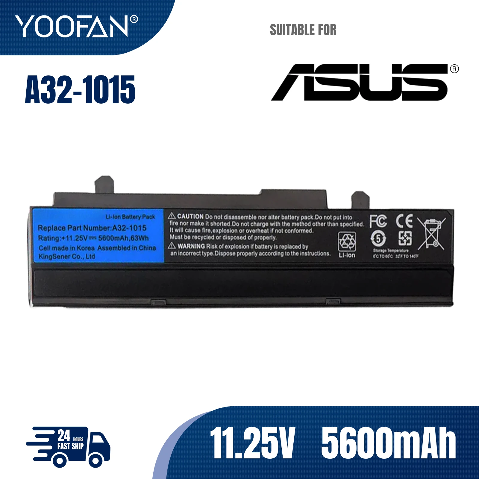 

YOOFAN Korea Cell A32-1015 Laptop Battery for ASUS Eee PC 1011 1015P 1015PE 1015PW 1016 1016P 1215 1215N 1215P 1215T A31-101