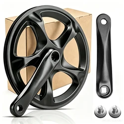 Bike Crankset 52T Single Chainring Bike 152mm Crank Arm Set for 6/7/8 Speeds City Bike,Fat Bike,E-Bike,Folding Bike Accessories