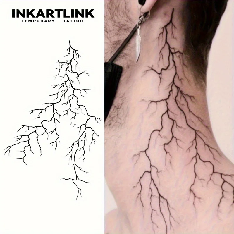 Regalo para el Día de la Madre, 3 Tatuajes Temporales: Diseño de Rayo Revolucionario, Resistente al Agua, Apariencia de Tatuaje Auténtico, Diseño Inspirado en Plantas