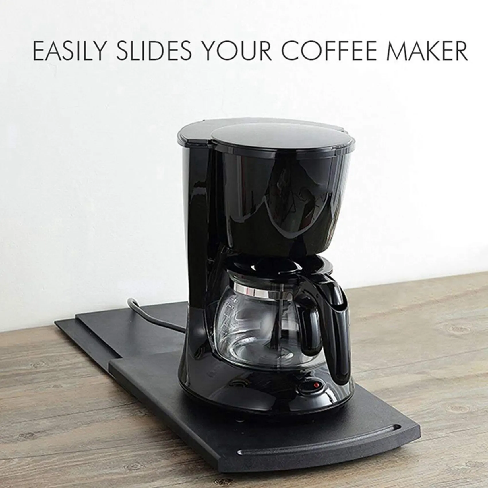 

A24P 2X Kitchen Sink Sliding Coffee Tray Mat, Under-Cabinet Equipment Coffee Machine Toaster Countertop Storage Slider-Base