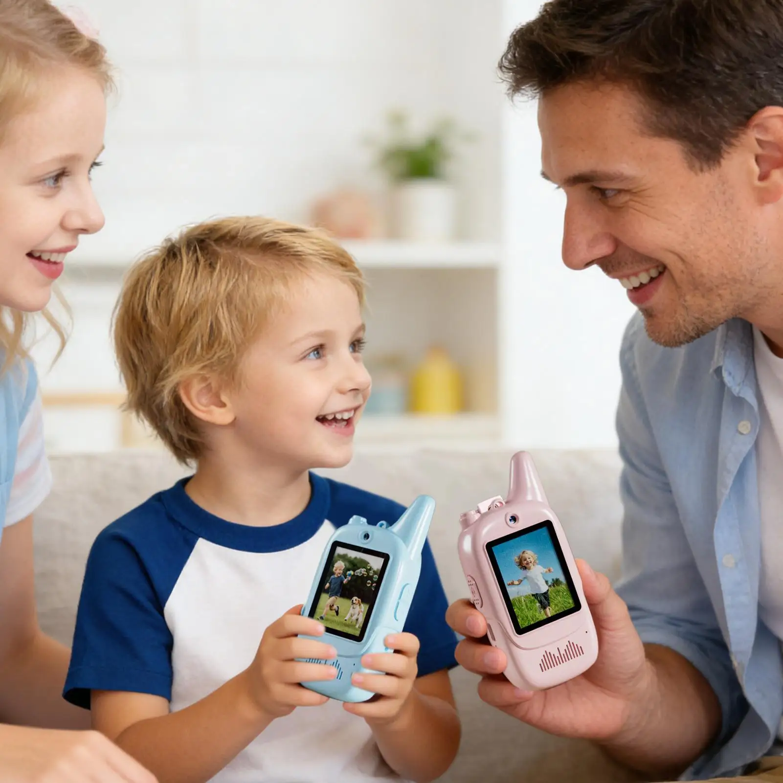 Kids Video Walkie Talkie Toys 2 Pack Rechargeable Interphone Toy with HD Camera & Voice Changer Gift Toys for Boys & Girls