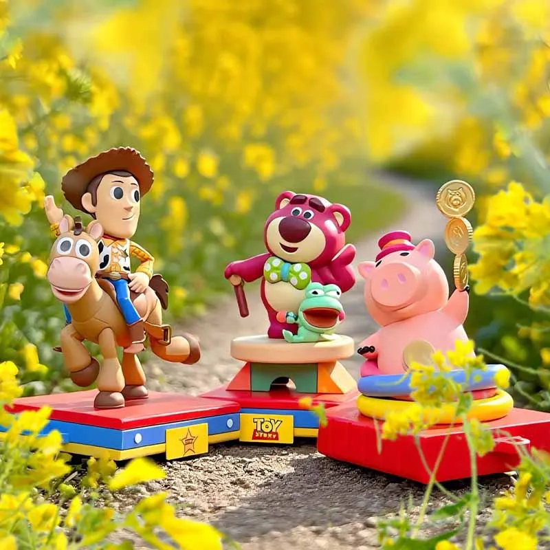 Toy Story Seri Parade Apung Kotak Buta Boneka Kartun Buatan Tangan Ornamen Desktop Vinil Hadiah Mainan Bermain Koleksi Kejutan Trendi