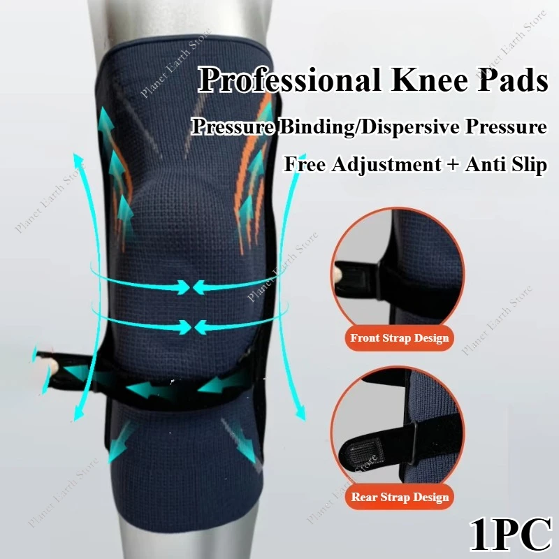 

1 шт. наколенники с боковыми стабилизаторами для облегчения боли в колене, защита надколенника, наколенники, поддержка колена для езды на велосипеде, бега