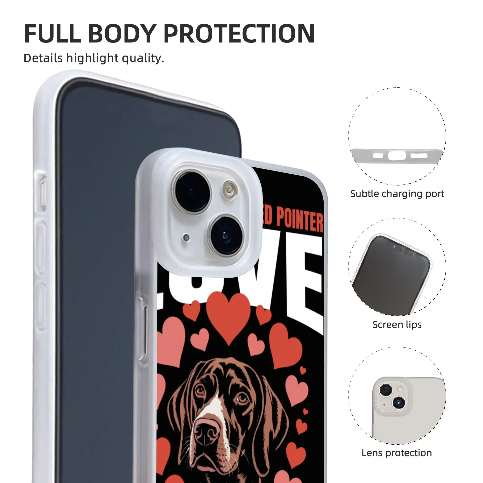 New Armor Bumper Shockproof German Shorthaired Pointer Dog Phone Case for IPhone 17 16 15 14 13 12 11 view 4