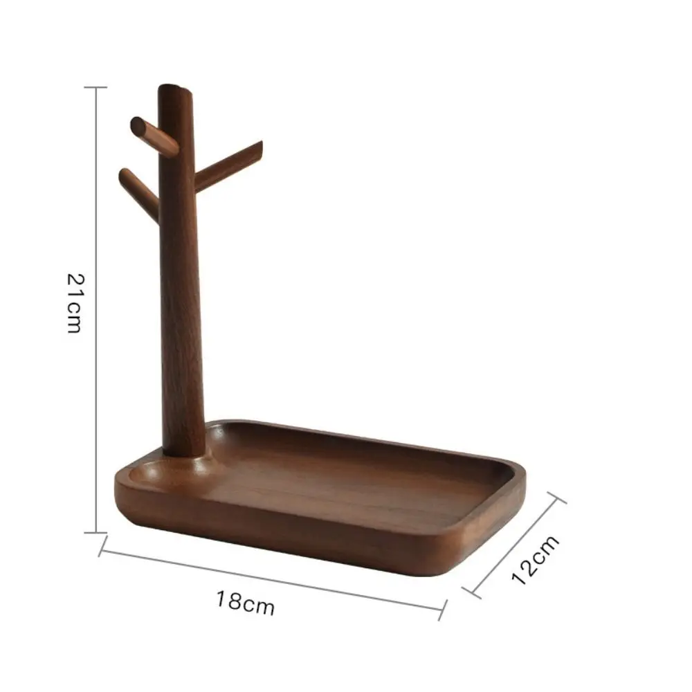 Beech/Walnut for Desktop, Hallway Wooden Branch Key Holder Jewelry Display Stand Storage Rack Storage Tray Desk Organizer
