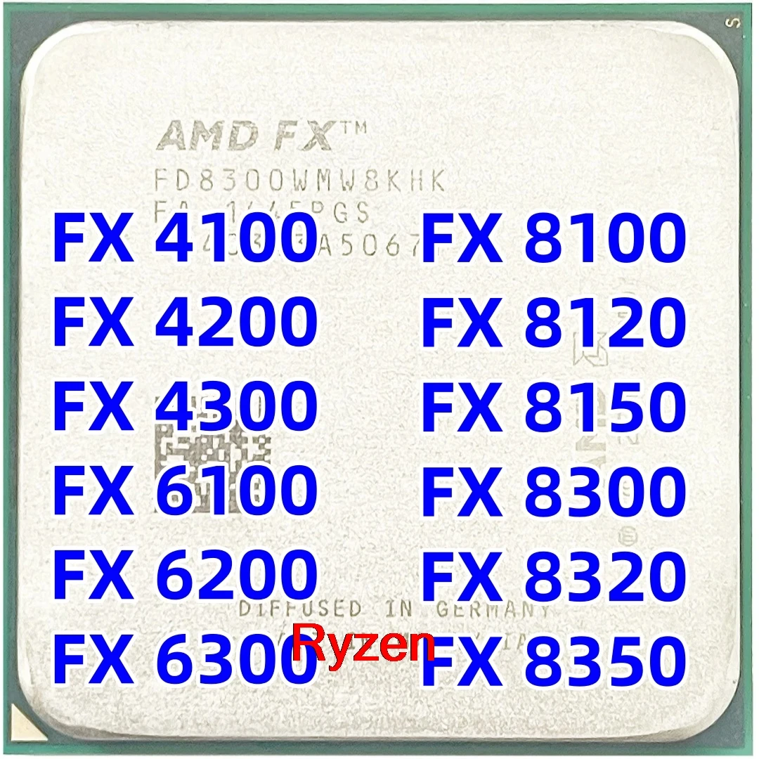 تستخدم AMD FX-8350/FX-8320/FX-8300/FX-8150/FX-8120/FX-8100/FX-6300/FX-6200/FX-6100/FX-4300/FX-4200/FX-4170/FX-4100 المقبس AM3 +