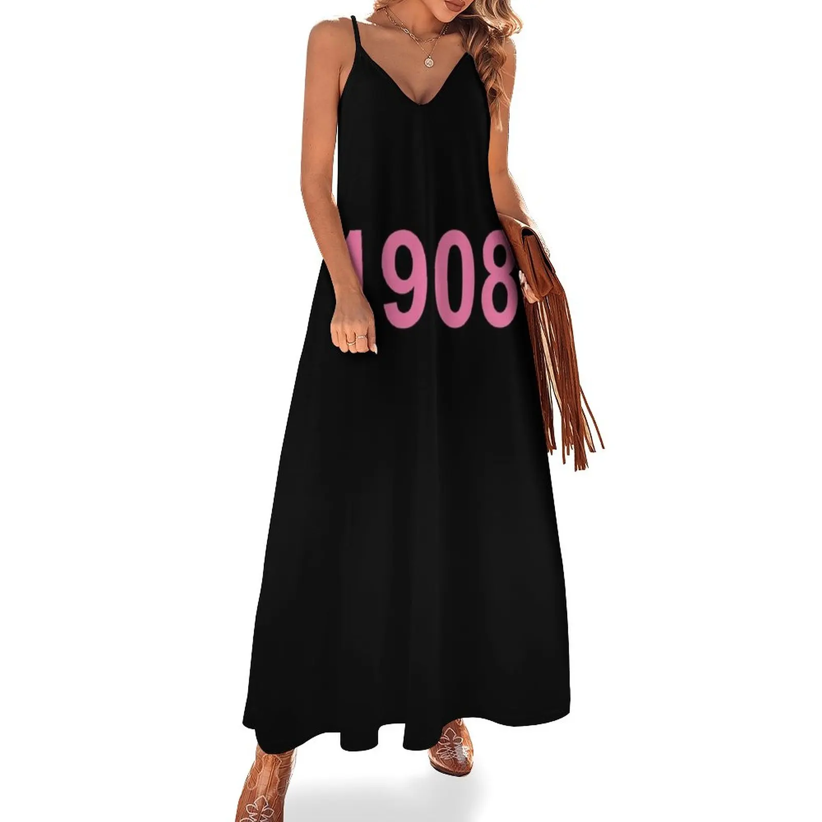 1908 AKA Pretty Girls Ivy Pearls Pink Green Phirst Pham Sleeveless Dress long dress women summer Female clothing Womens dresses