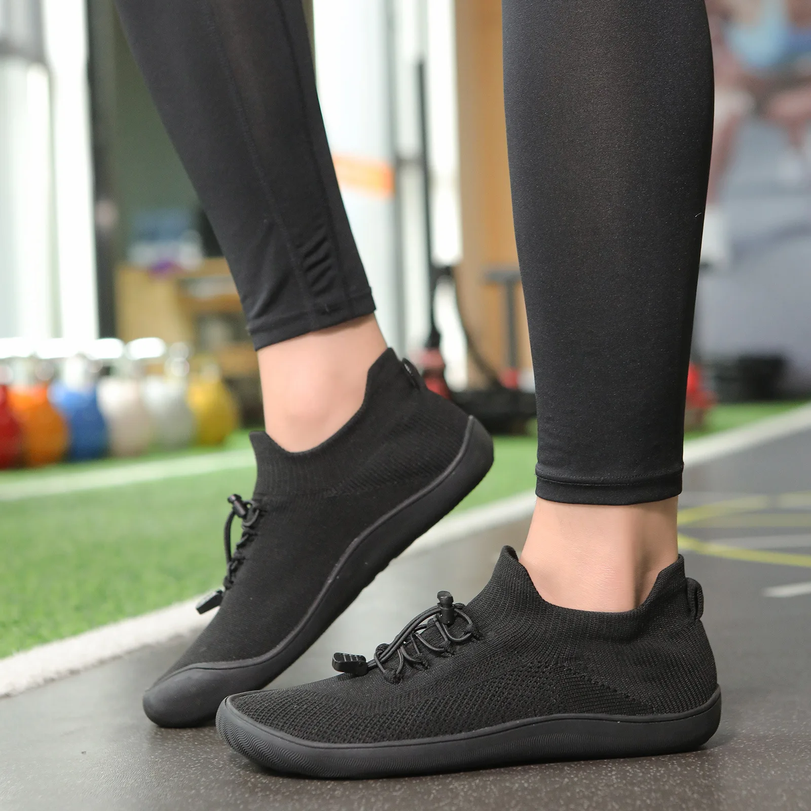 Outdoor large size medium tube flying woven five-finger wide-head socks breathable and non-slip men's casual shoes