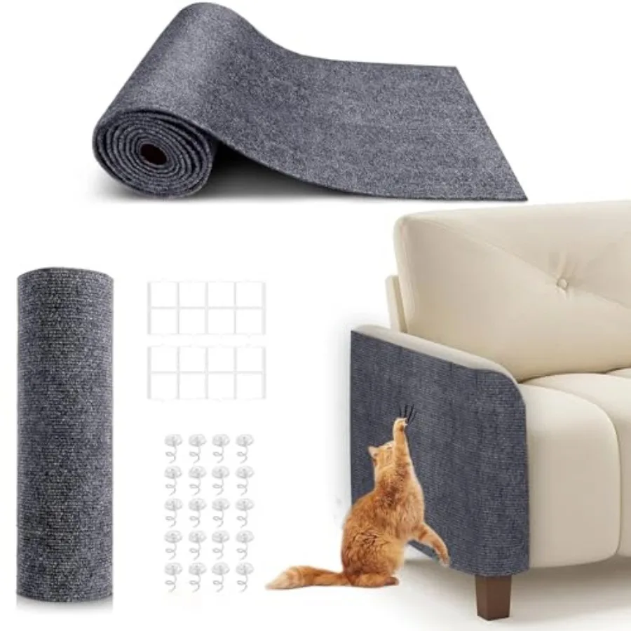 

78.7"X15.8" Cat Scratching Mat, Self-Adhesive Cat Scratch Carpet, DIY Cats Scratch Furniture Protector for Couch, Sofa, Wall an