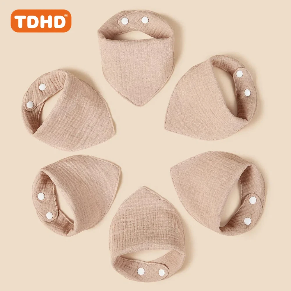 TDHD 7-teiliges Baby-Set aus einfarbigem, reinem Baumwoll-Musselin-Sabberlappen, weich, hautfreundlich, saugfähig, schnell trendige Farben, Musselin-Lätzchen – Detail 10