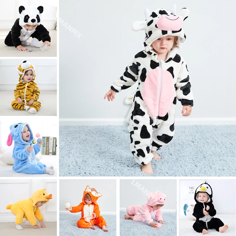 

Purim Halloween Baby Boys Girls Cartoon Animal Panda Duck Milk Cow Costumes Infant Toddler Romper Jumpsuit