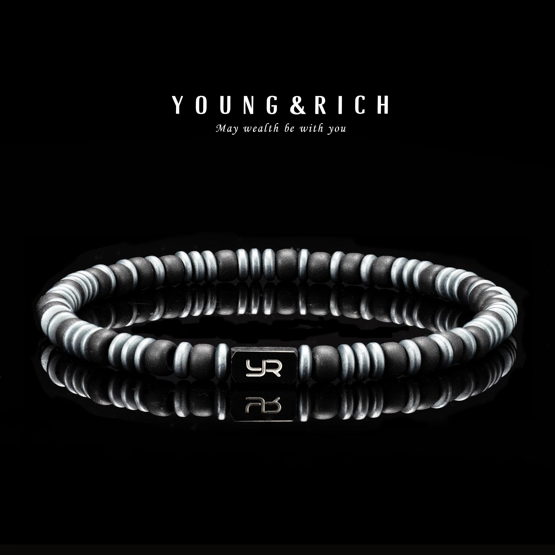 

YOUNG&RICH Nightstalker Men's Bracelet - Black 4mm Miyuki Beads | Minimalist & Bold Premium Men's Gift