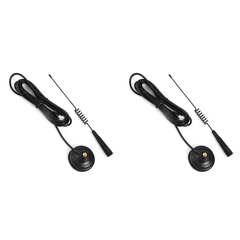 

2X 27Mhz CB Radio Antenna Mag1345 PL259 Connector With Magnet Base And 4 Meters Feeder Cable Center