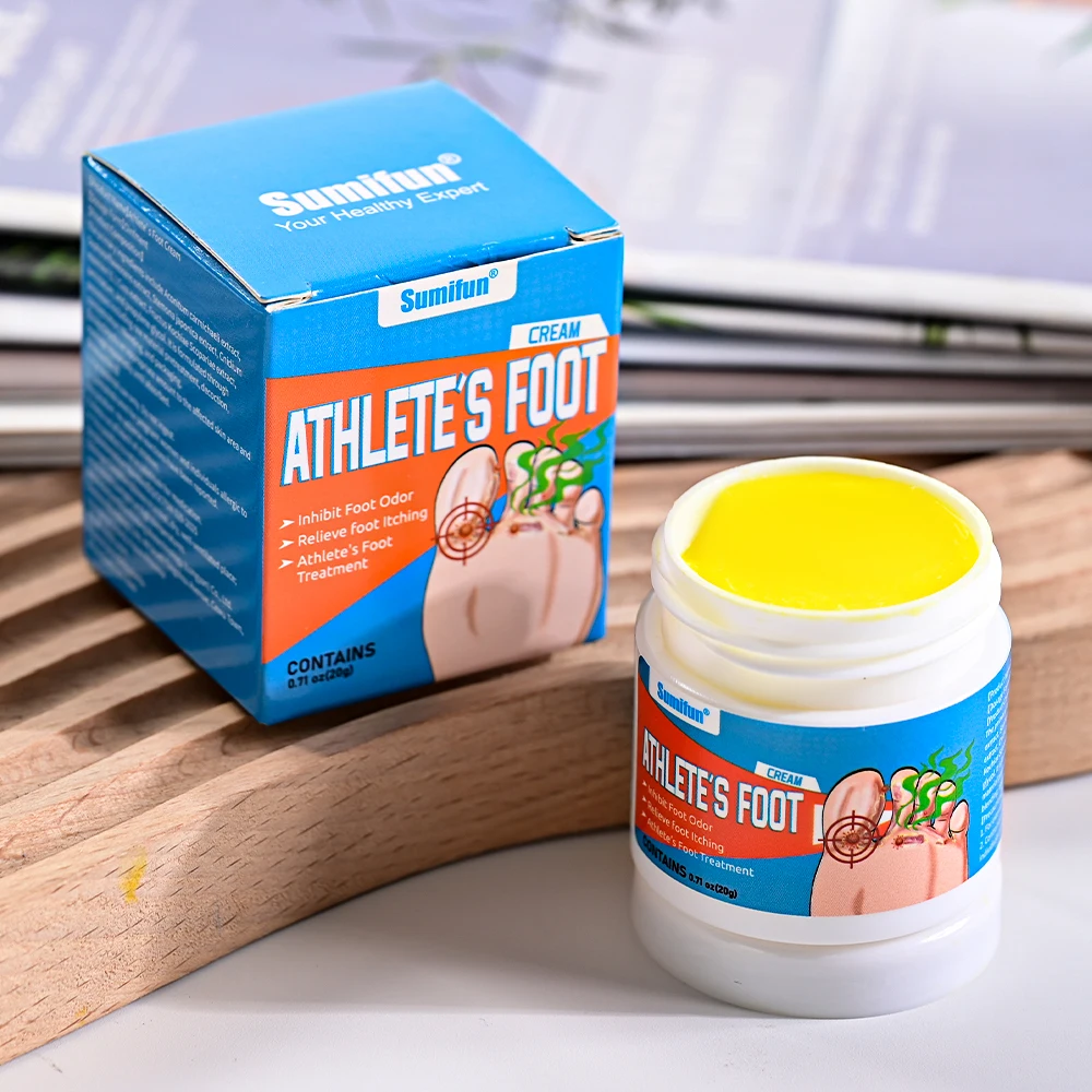 

1Box Sumifun Athlete Foot Care Cream Treat Beriberi Anti-Itching Inhibit Fungus Peeling Foot Medical Plaster Skin Health Care