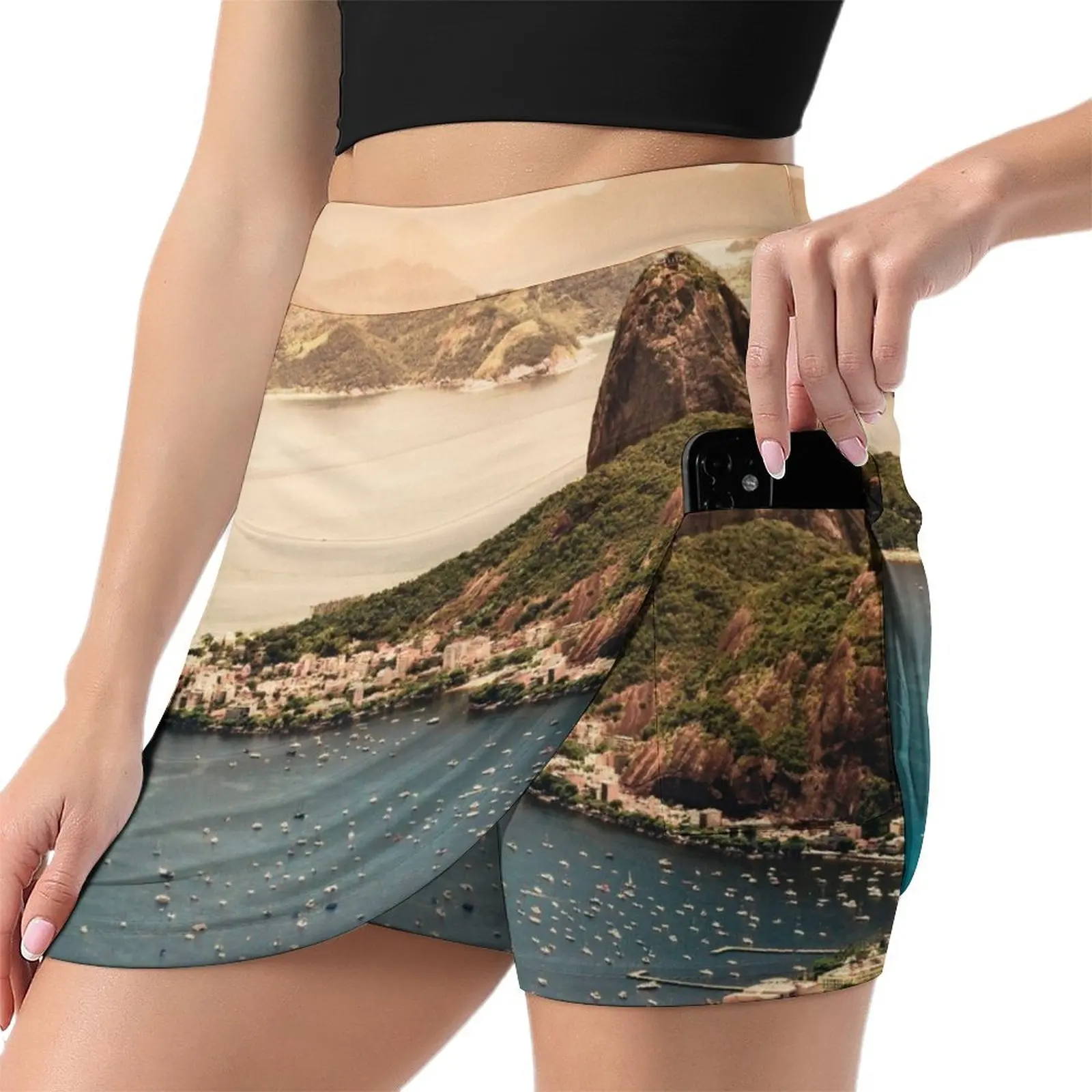 Rio de Janiero Aerial Vista Mini Skirt women's clothing korea stylish skirt set Dresses