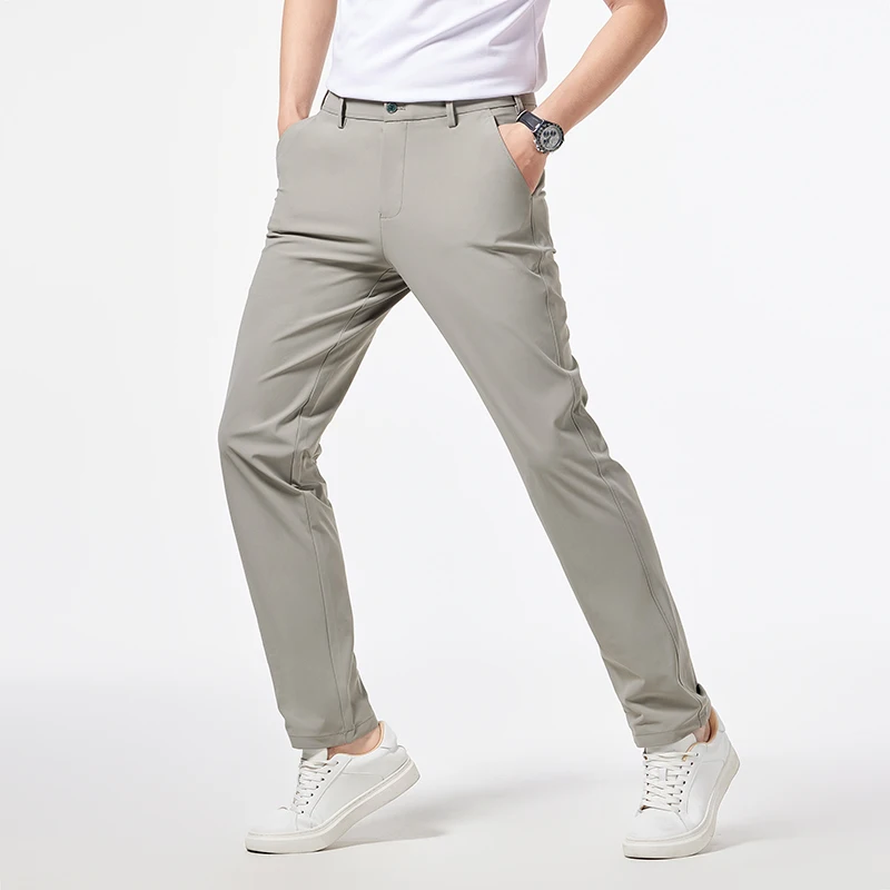 New Men'S Spring And Summer Non Fading Stylish Gentleman Business Trousers Breathable Versatile Casual Straight Leg Pants