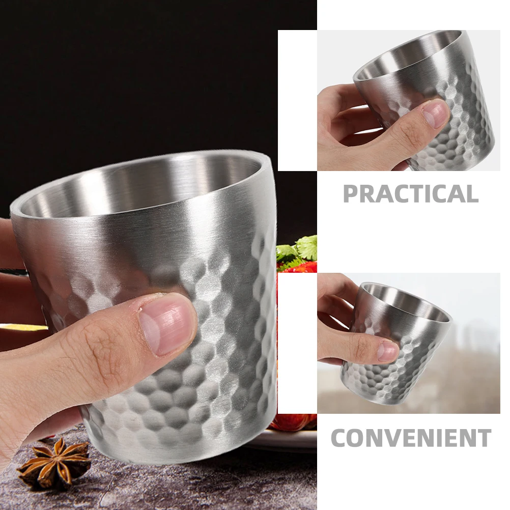 

4pcs Stainless Steel Beer 175Ml Camping Outdoor Water Mug Portable Wine Cup For Coffee Juice Soda Lightweight Metal Mug