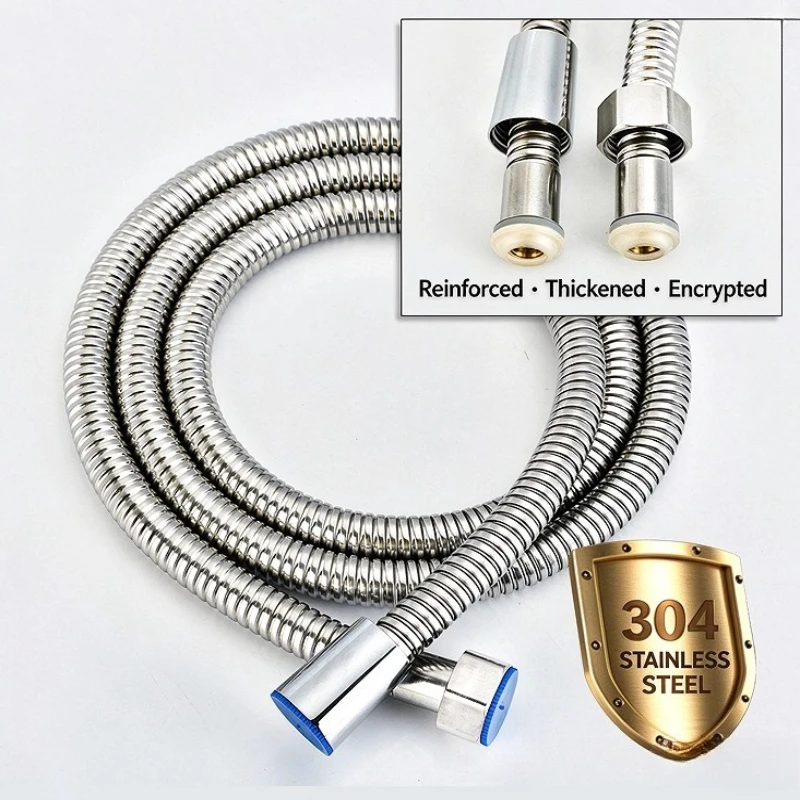 304 Flexible stainless steel water pipe shower head pipe High Pressure Water Saving Sprayer Nozzle Extended bathroom accessories