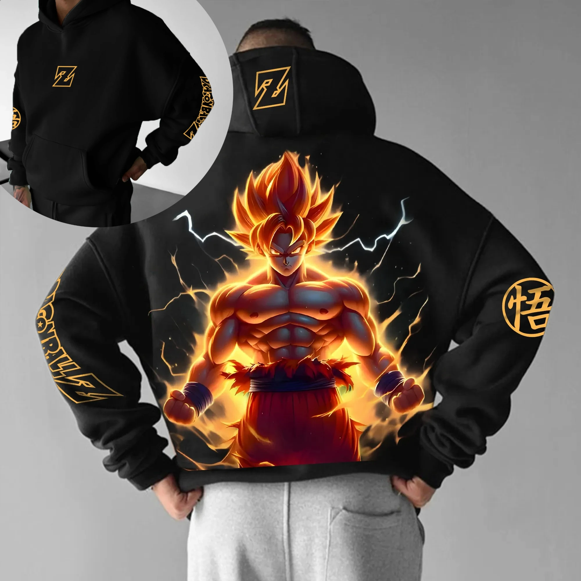 

Dragon Ball Parent-child Clothing Autumn Winter Japanese Hot-blooded Anime Classic Characters Comfortable Hoodie Men's and Women