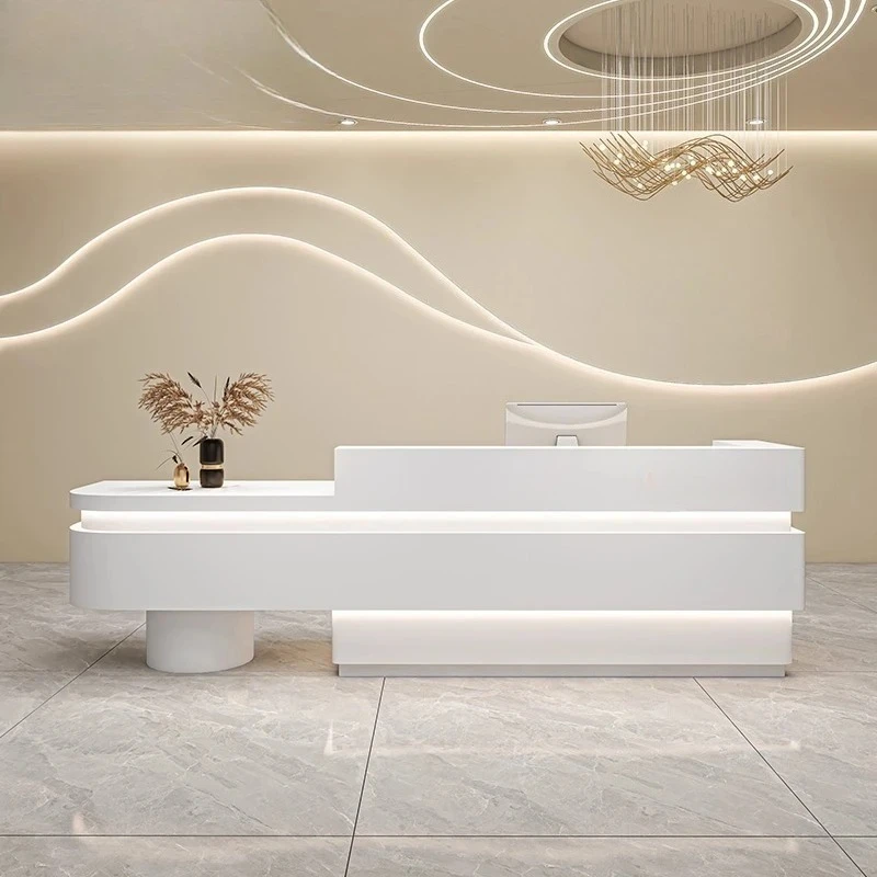 

Modern Office Desk Beauty Salon Bar Wash Company Dental Clinic Frontdesk Reception Desk Receptionist Front Desk Podium Stands