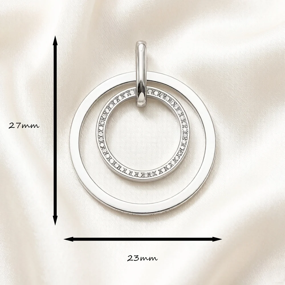 Pendant Circles Pave Brand New Fashion Glam Jewelry Europe 925 Sterling Silver Accessories Soul Gift For Women