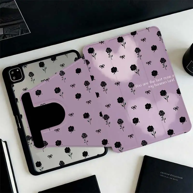 360°Rotatable Tri-Fold Stand Cover For iPad 10.2 7/8/9 4/5 10.9 10th IPad Mini6 8.3 Pro 10.5 Pro11 iPad A16 2025 11 Air11/13