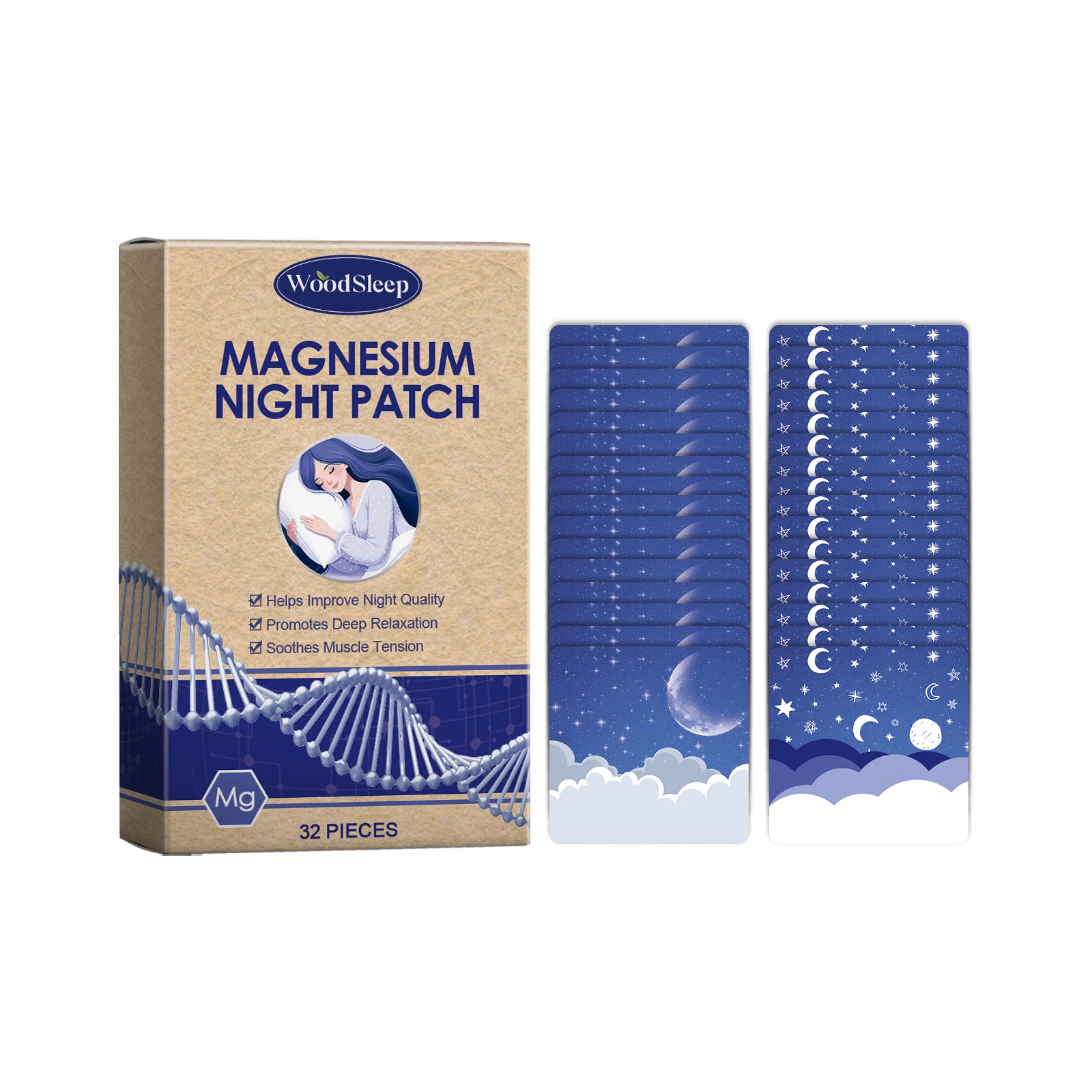 Magnesium Night Patch for Sleep Aid Relieve Stress Anxiety Improve Sleep Quality Soothing Relax Body Lavender Sleeping Stickers