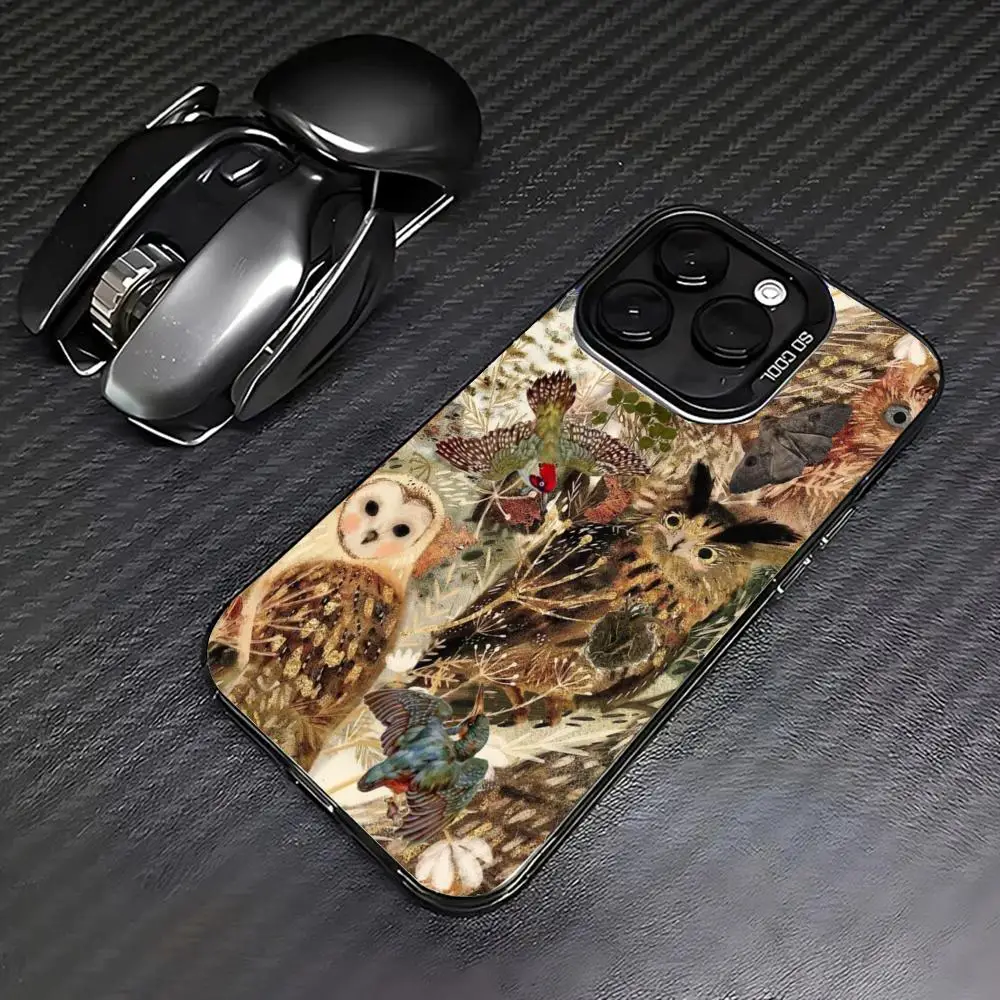 

Owl pattern case for iPhone17 16 15 14 13 12 11 Pro/ Max/Plus shock-proof rear cover anti-fingerprint