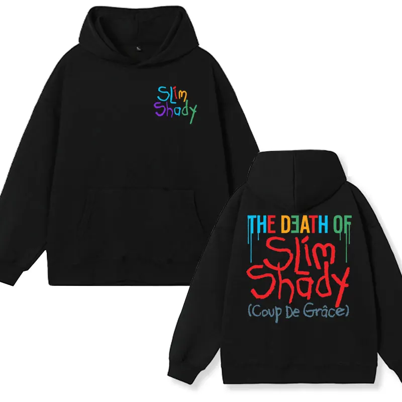 Limited Rapper Eminem The Death of Slim Shady print hoodies Men's Women's Hip Hop Sweatshirts Fashion Vintage pullover hoody