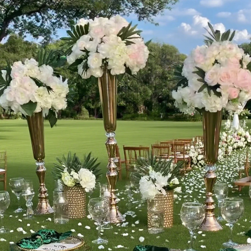 

60 см, 100 см, 10 шт., высокое качество, ребристые украшения, высокая полосатая цилиндрическая ваза для трубы для свадебных центральных элементов