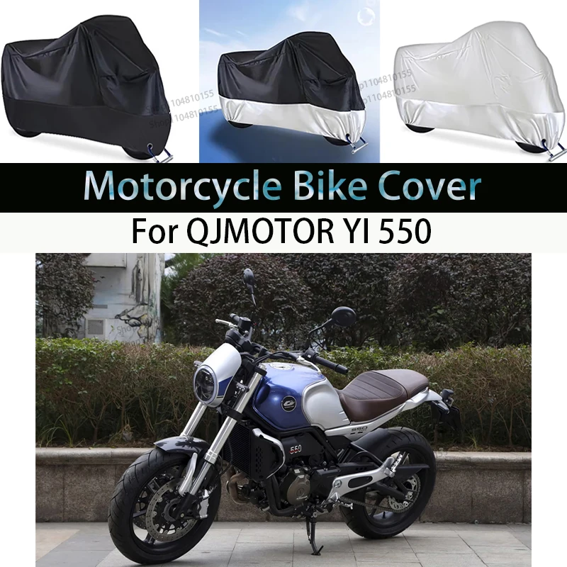

For QJMOTOR YI 550 Motorcycle Rain Cover Waterproof Dustproof UV Cover Coat Indoor Outdoor Motorbike Scooter Cover