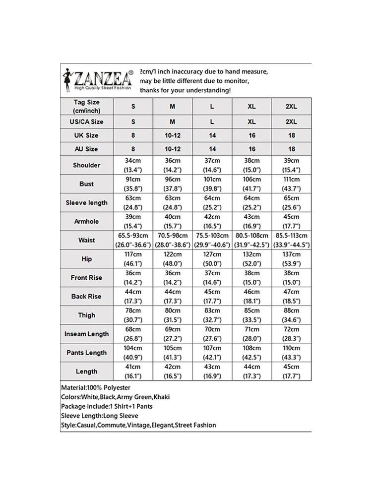 ZANZEA Women Stylish 2 Pieces Pant Sets Long Sleeve Collared Short Shirt & Wide Leg Pant 2pcs Suits Elegant Chic Sets Outfits