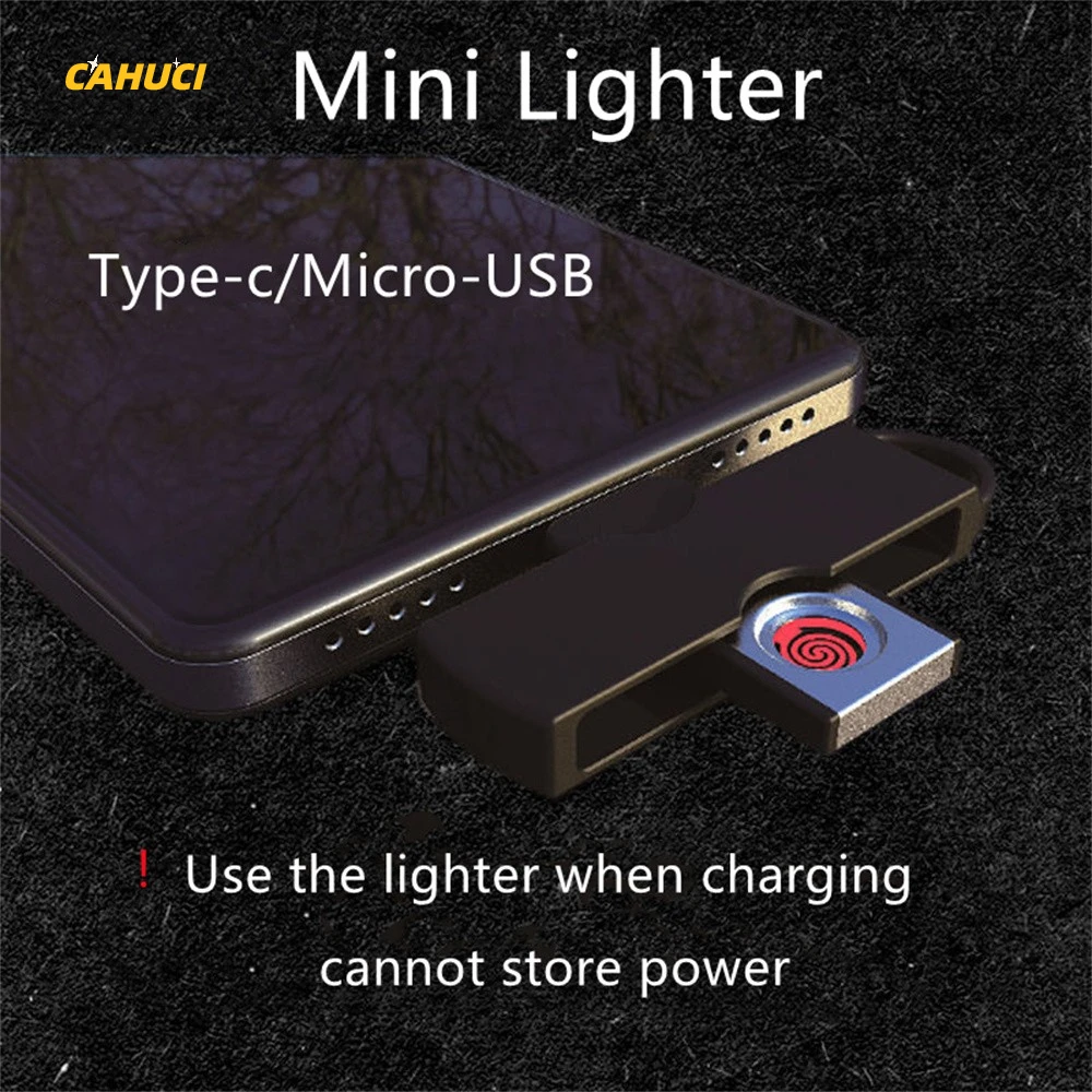 

Mobile Phone USB In-line Cigarette Lighter Type-C USB Micro USB Cigarette Lighter Convenient Mini Cigarette Lighter Outdoor