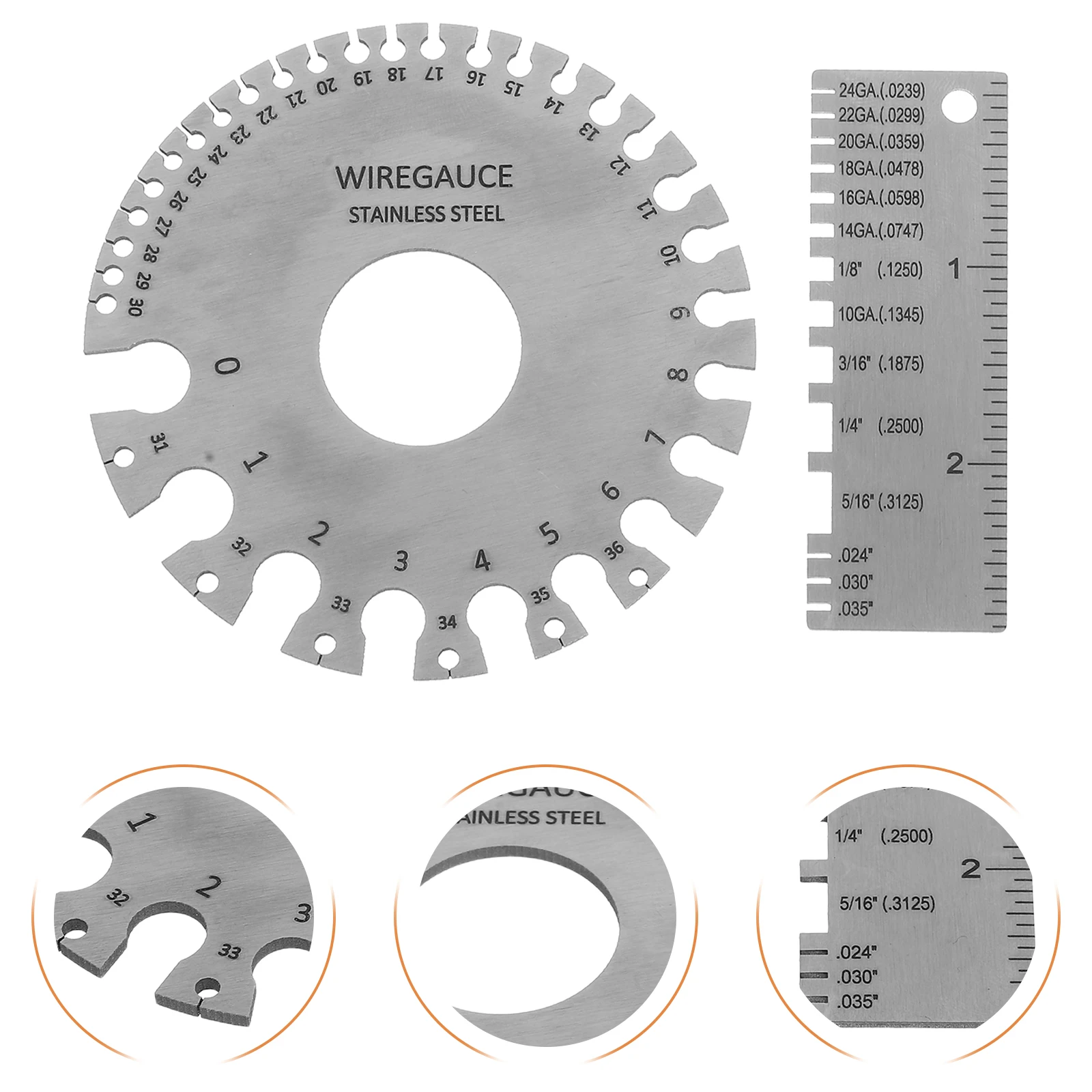 

2Pcs Welding Set Welding Gap Ruler Stainless Steel Thickness Measuring Tool Wire Metal Fabrication Inspection Ruler