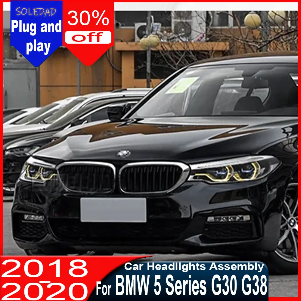 

Car Headlight For BMW 5 Series Headlight 2018-2020 Upgraded LED Headlamps Dynamic Turn Signal Lamp Brake Car Accessories
