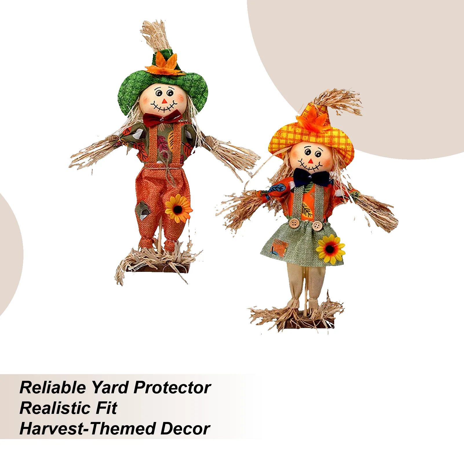 

Fall Scarecrow Decorations 2 Pieces Outdoor Harvest Decoration 14inch Ornaments For Porch Garden Harvest Festival Lawn Party