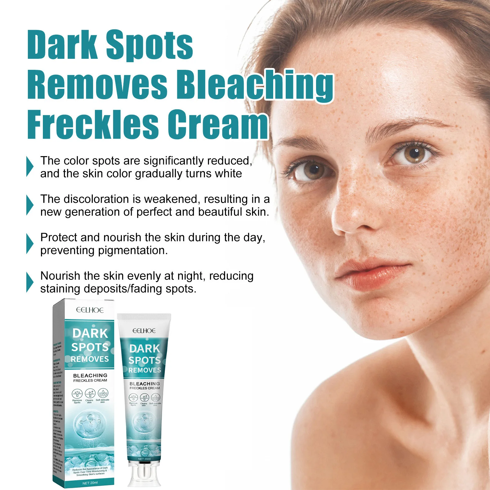 Nicotinamide Dark Spots Whitening Cream Remove Sun Spots Lightening Freckle  Brighten Skin Tone Melanin Corrector Face Cream 20m