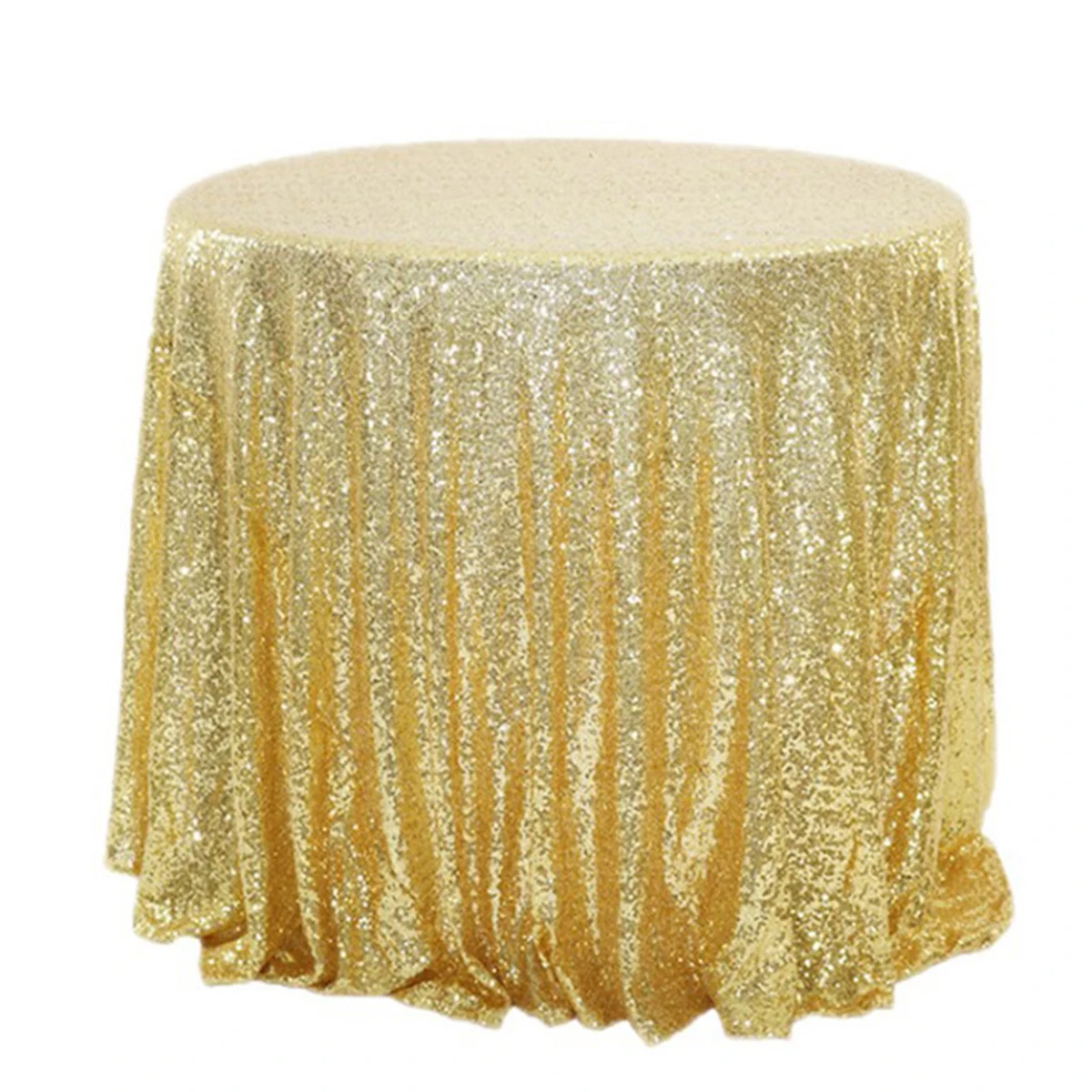 

Glitter Sequin Tablecloth Round Shiny Wedding Banquet Cover For Dining Coffee Tables 120Cm Elegant Silver Gold Protector