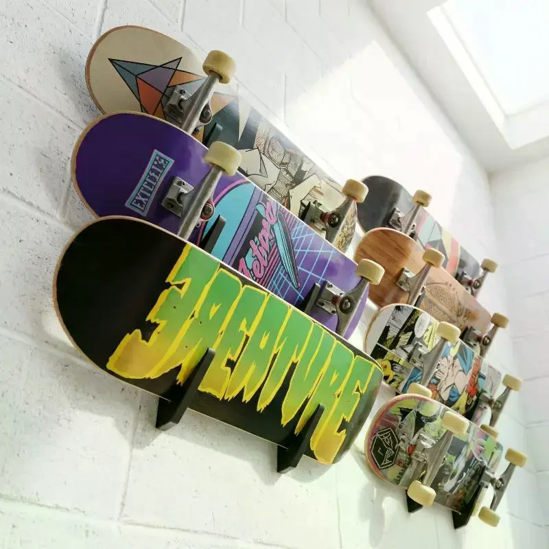 2Pcs Wall-mounted Skateboard Storage Rack Features A Simple And Portable Design, Suitable For Indoor Storage