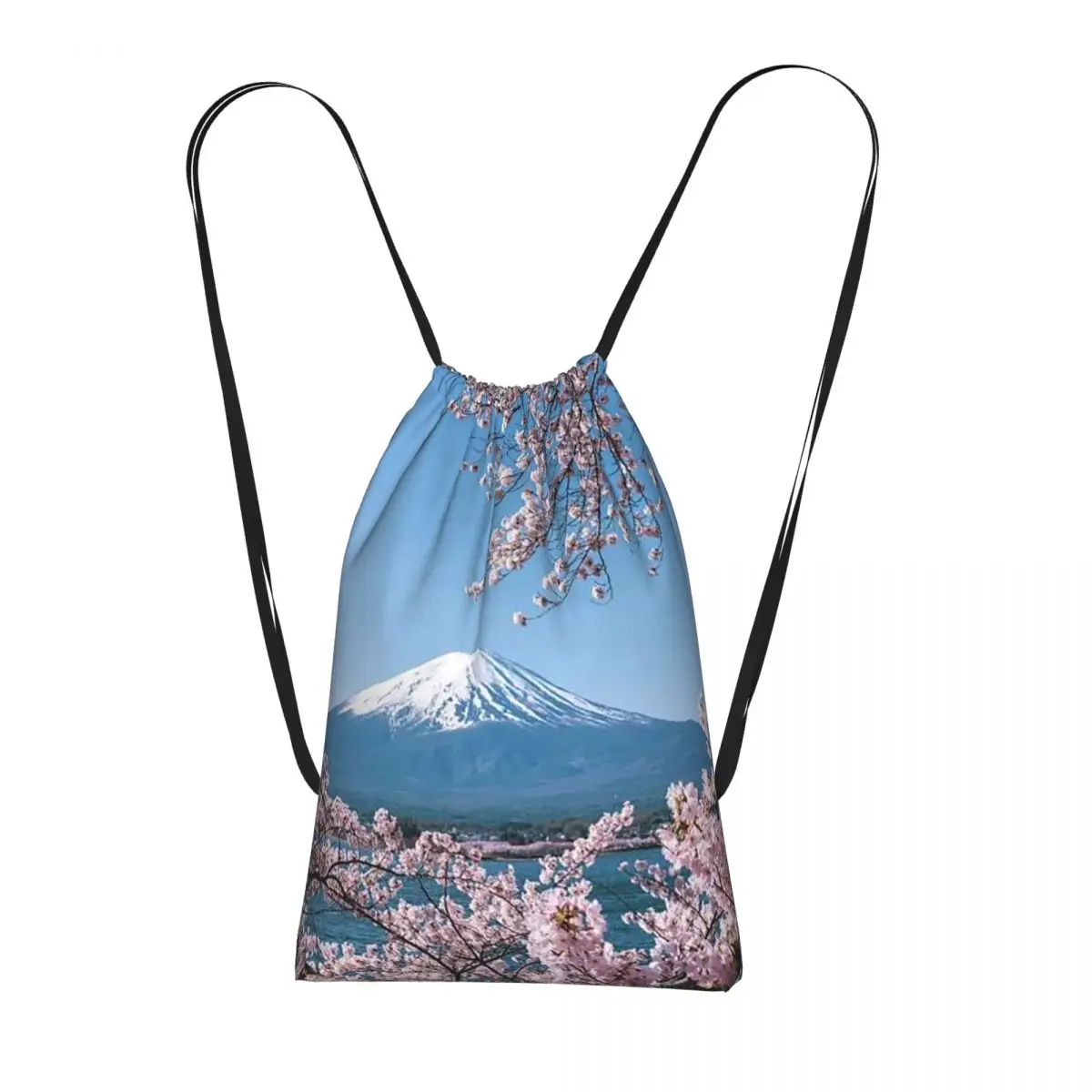 

Landscape Of Mount Fuji And The Sea Backpacks Multi-function Drawstring Bags Sports Bag Book Bags for Man Woman School