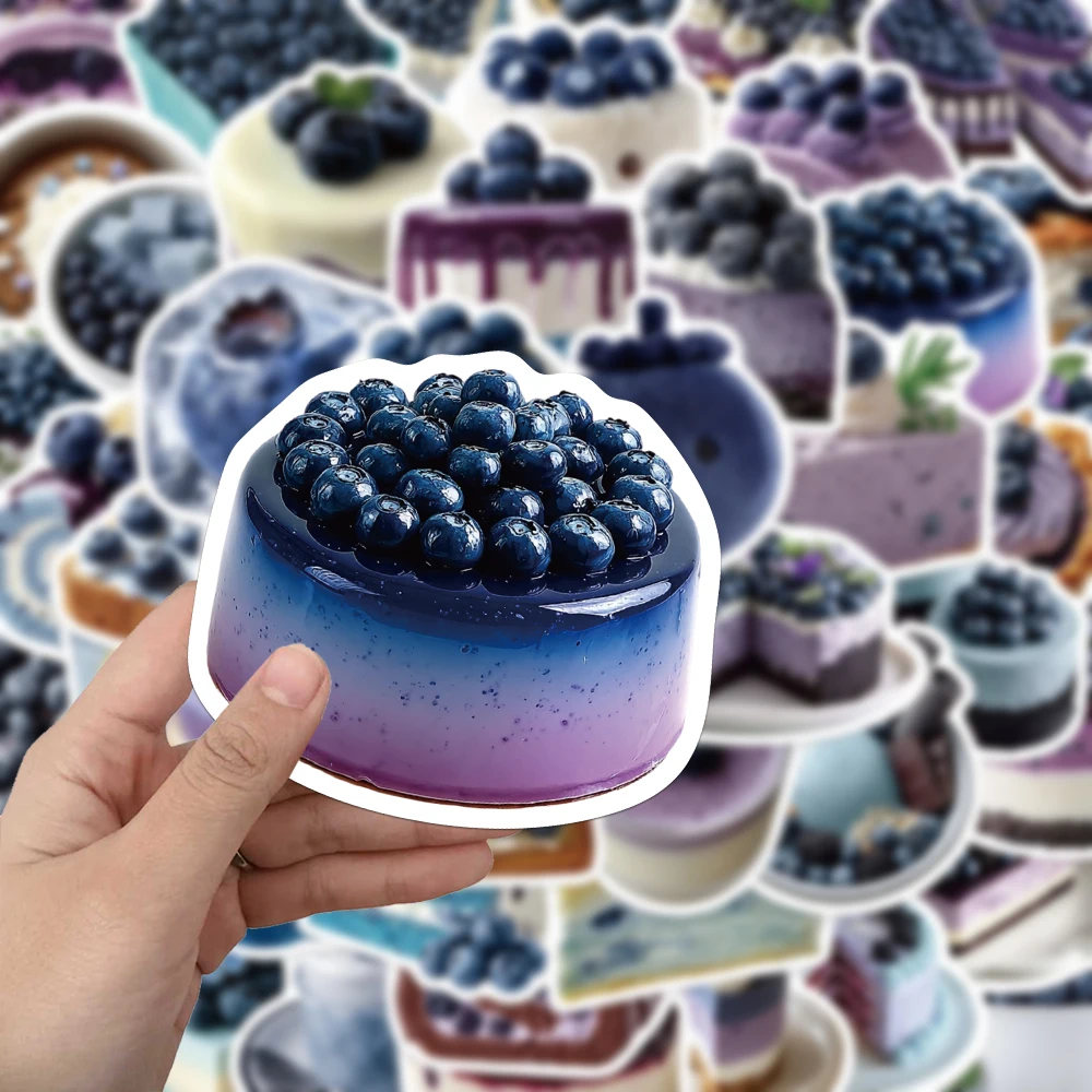 50PCS Creative Blueberry Theme Stickers Exquisite DIY Phone Cases, Water Cups, Notebook Personalized Decorative Stickers