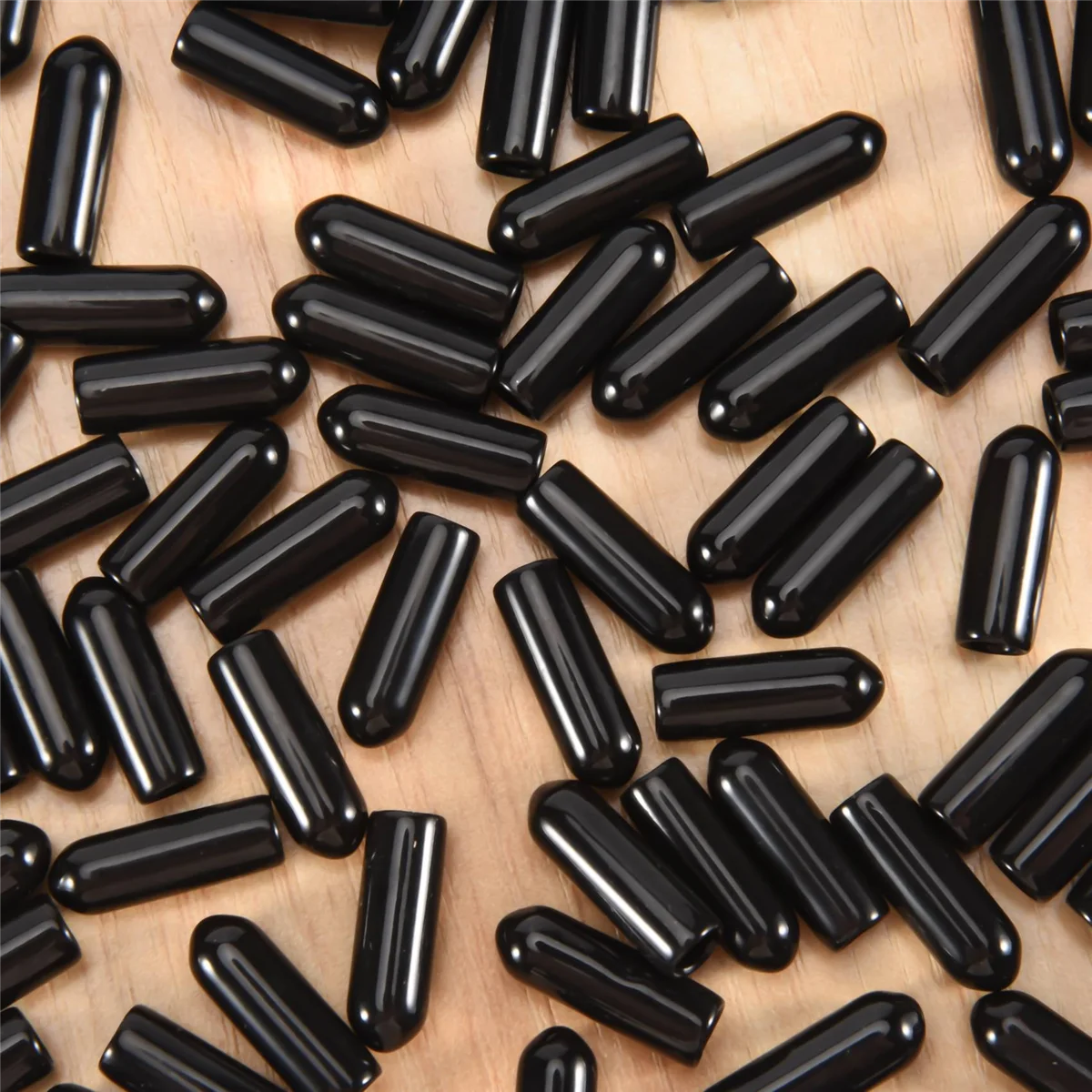 

ABKM 100Pcs Rubber End Caps 4Mm ID PVC Round Tube Bolt Cap Cover Screw Thread Protectors Black