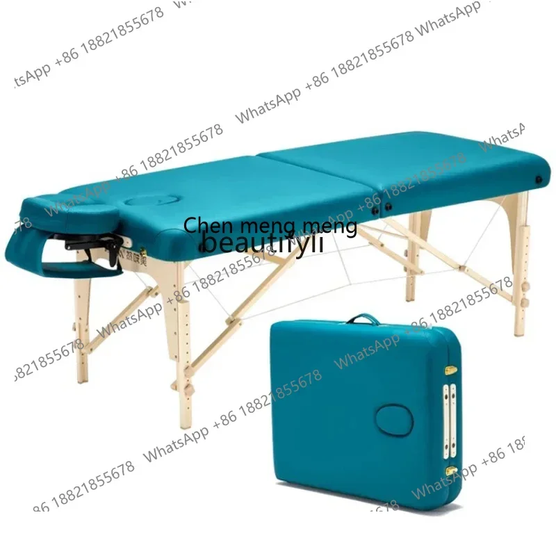 S7486 ss Folding Massage Massage Bed Portable Home Portable Moxibustion Solid Wood Beauty Physiotherapy Bed