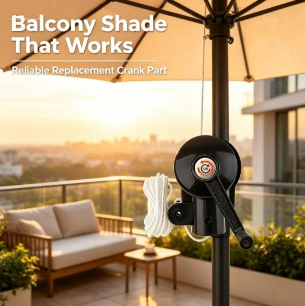 Rotating Fruit Shaped Umbrella Handle Replacement Part Black Plastic Crank Mechanism For Patio Cantilever Garden Shade Accessori