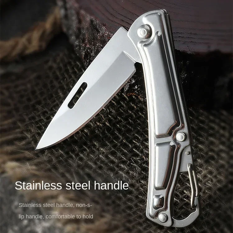 2024 New Pocket Fruit Knife, Stainless Steel Folding outdoor Knife with Non-slip Handle for Kitchen Accessories