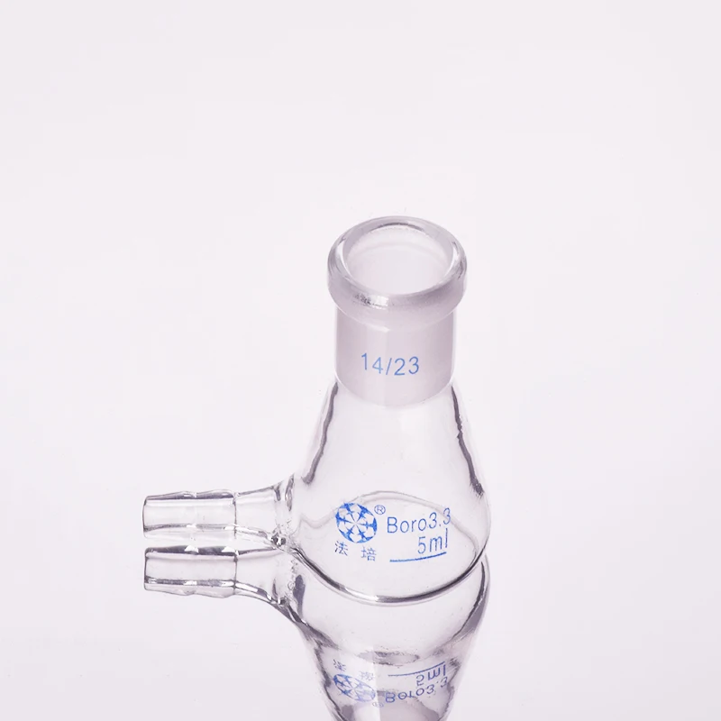 FAPEI Filtering flask with Lower tube,Capacity 5mL,Joint 14/23,Triangle flask with tubules,Lower tube conical flask