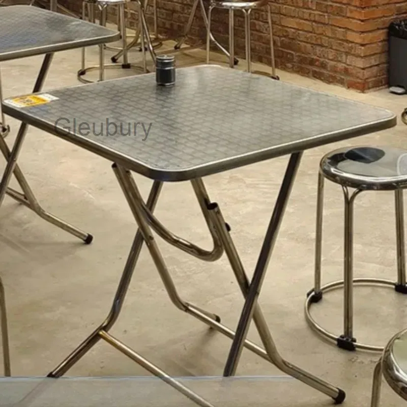 Folding Coffee Table Industrial Outdoor Convenience Snack Stall Dining Chair Round Square Cafe Furniture Salontafel XY40KFZ