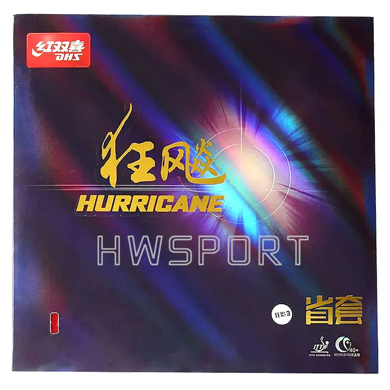 DHS Hurricane 3 Provincial Table Tennis Rubber Orange Sponge Sticky Ping Pong Rubber for Loop Attack