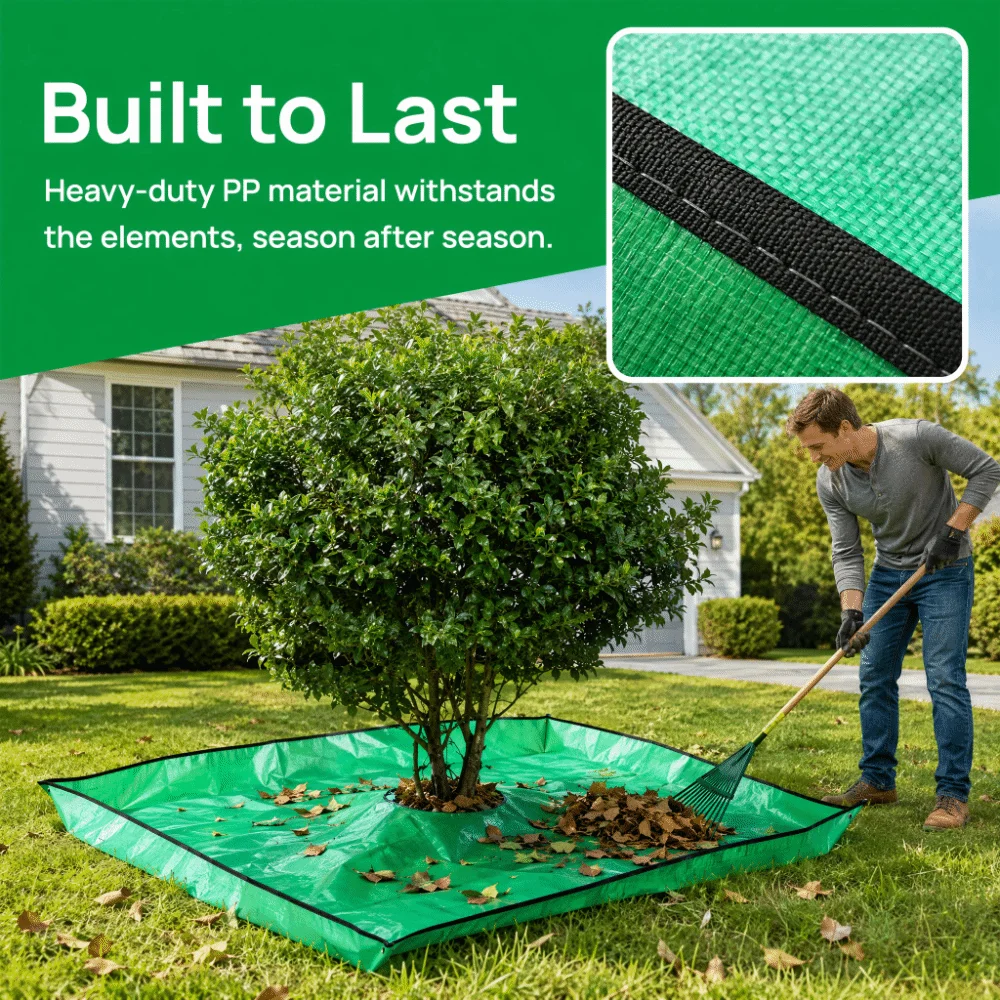 1m 3.28ft Trimming Shrubs Leaves Catcher Waterproof Four Corner Buttons Fallen Leaves Collection Square Reusable