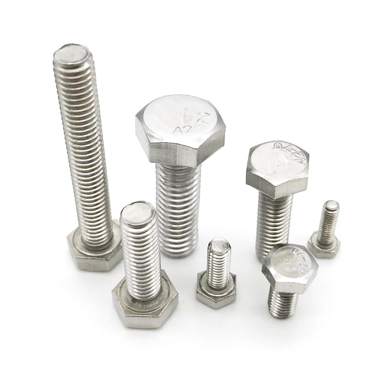 6-100mm 304 Stainless Steel DIN933 External Hex Screw Outer Hexagon Head Bolt Length M3 M4 M5 M6 M8 M10 M12 M14 M16 A2-70